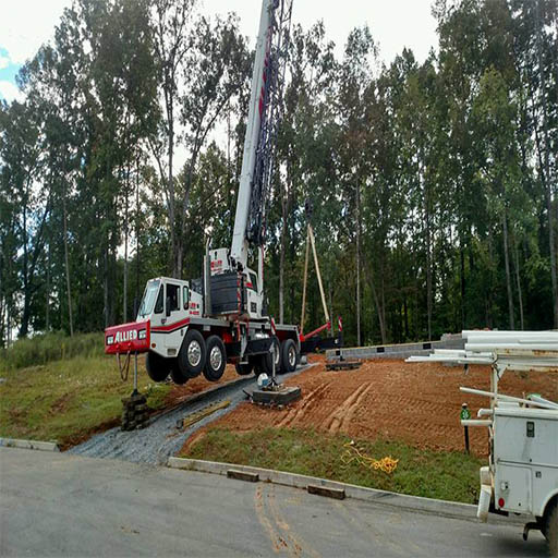Setting modular home in Knoxville